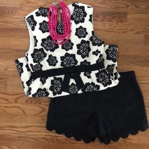 J.Crew Black Scalloped Shorts Size 6